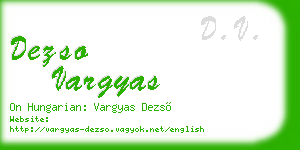 dezso vargyas business card
